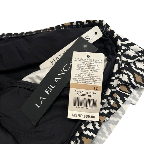 NWT, La Blanca Island Goddess Ruffle Skirted Bottom - Black, Sz 12 - Picture 13 of 14